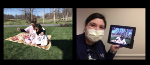 Zoom call with a med student and her therapy dog