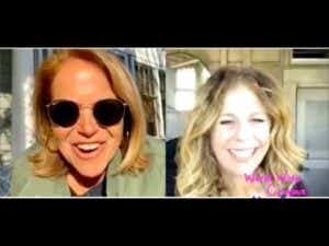 Katie Couric and Rita Wilson having a zoom call