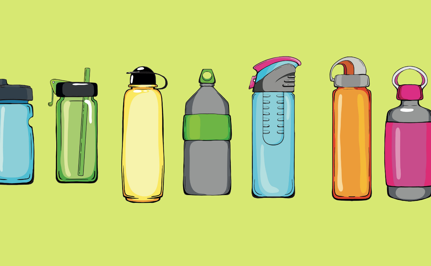 Water bottles illustration