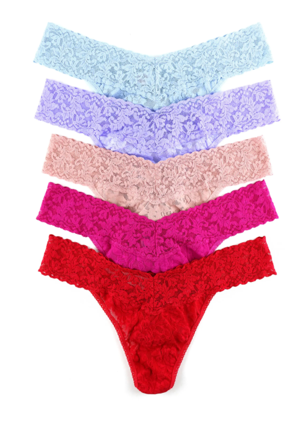 5-Pack Original Rise Lace Thongs by Hanky Panky