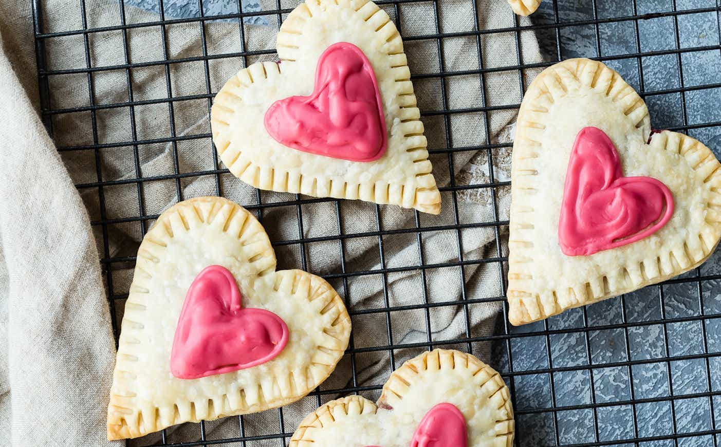 Raspberry cream cheese heart tarts