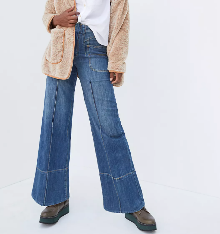 Anthropologie Pilcro Ultra High-Rise Seamed Wide-Leg Jeans