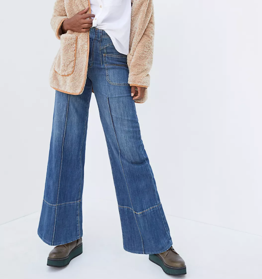 Anthropologie Pilcro Ultra High-Rise Seamed Wide-Leg Jeans