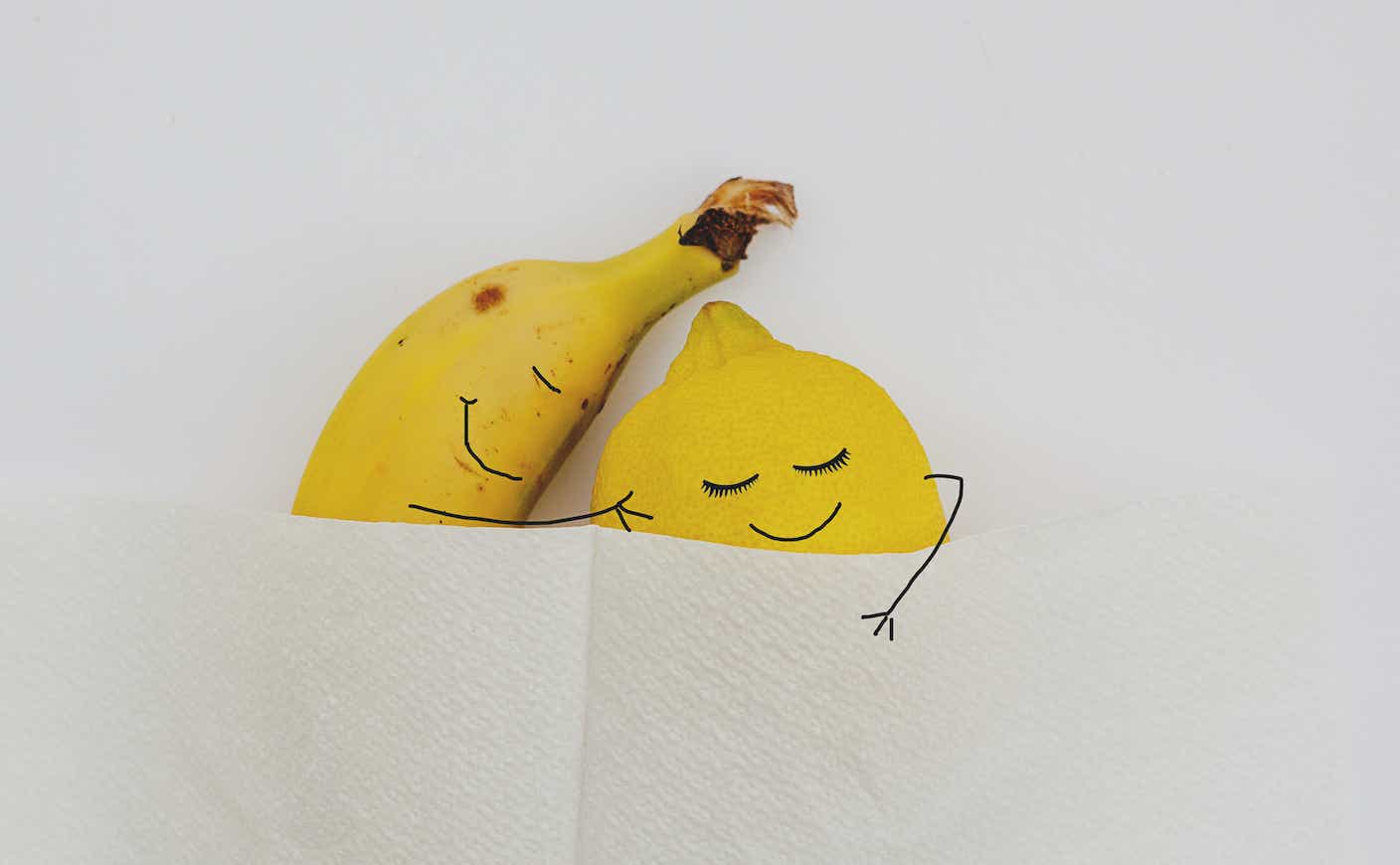 fruit love, banana and lemon