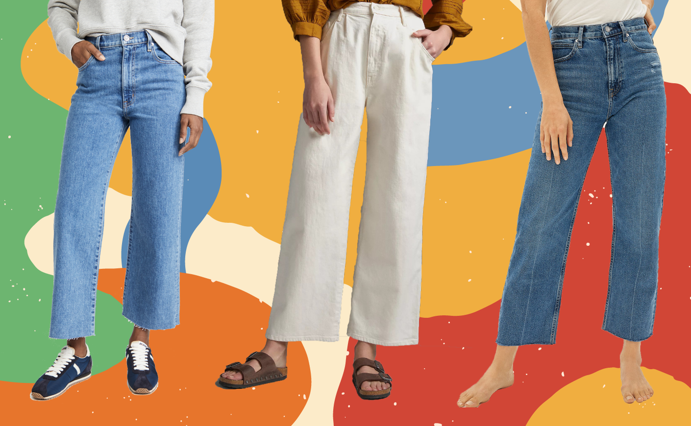 Wide jeans collage