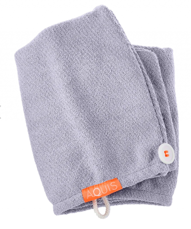 Grey AQUIS Rapid Dry Lisse Hair Towel