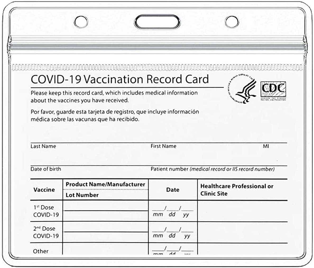Teskyer 5 Pack CDC Vaccination Card Protector, 4 X 3"