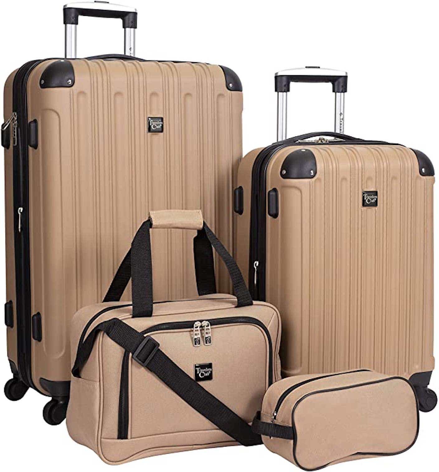 4-piece luggage set in beige