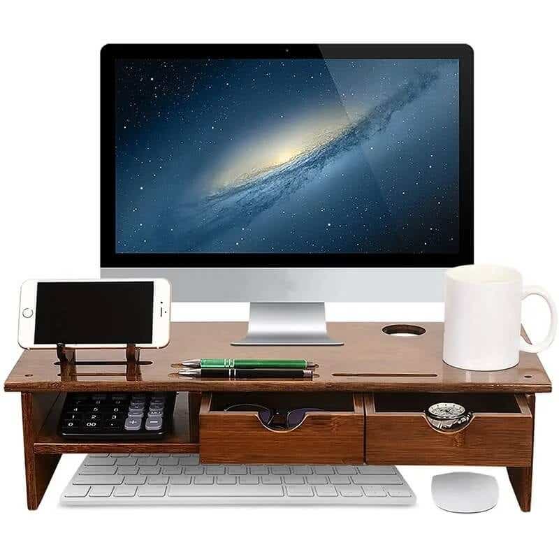 wooden desktop riser
