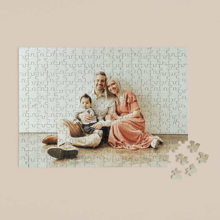 minted custom family portrait puzzle