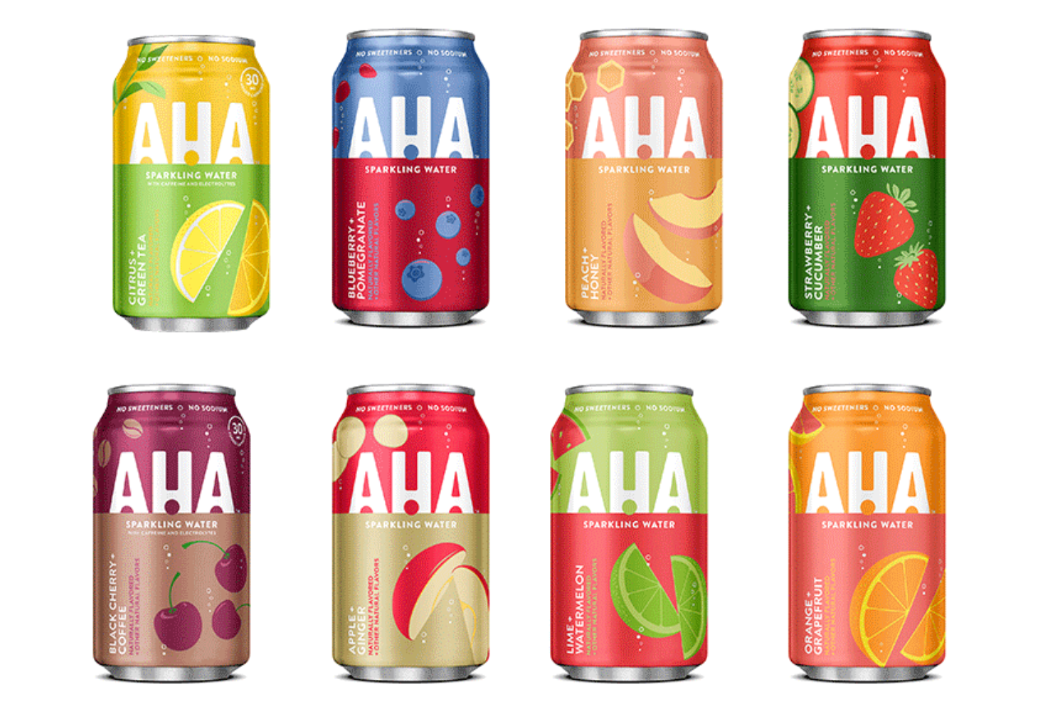 AHA flavored sparkling waters
