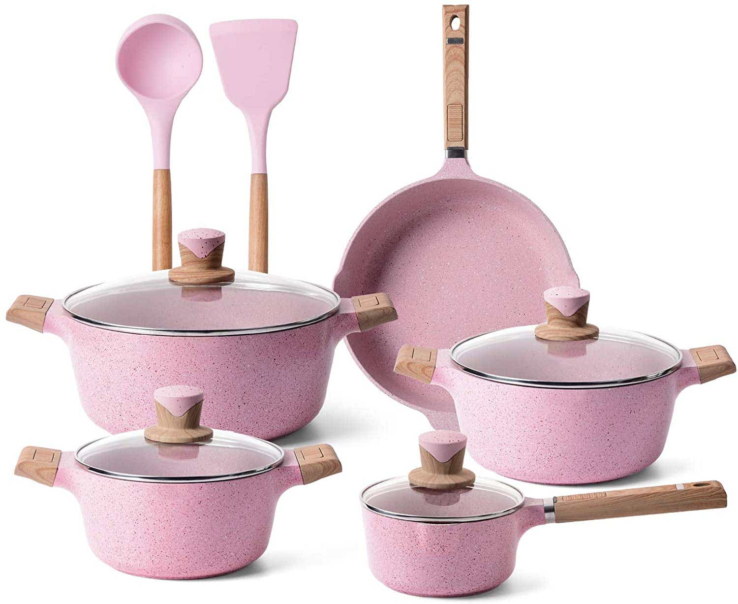User-Friendly and Easy to Maintain pink cookware sets 