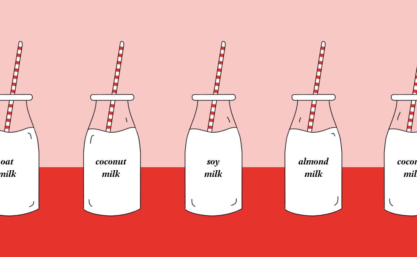 different milk kinds illustration