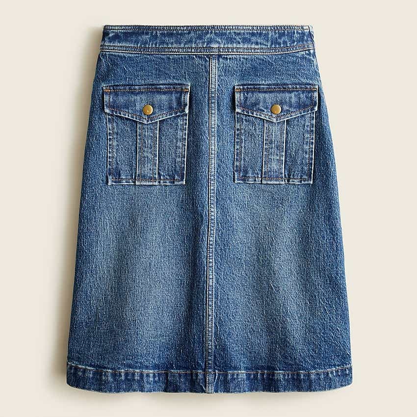 Flap Pocket Denim Skirt
