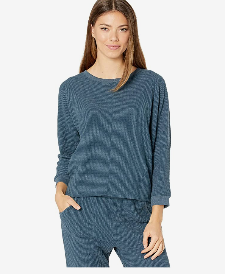 Zappos Lilla P Seamed Dolman Top in Textured Waffle