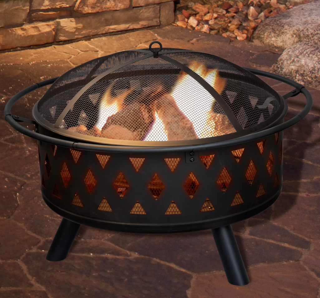 Adison Crossweave Steel Wood Burning Fire Pit