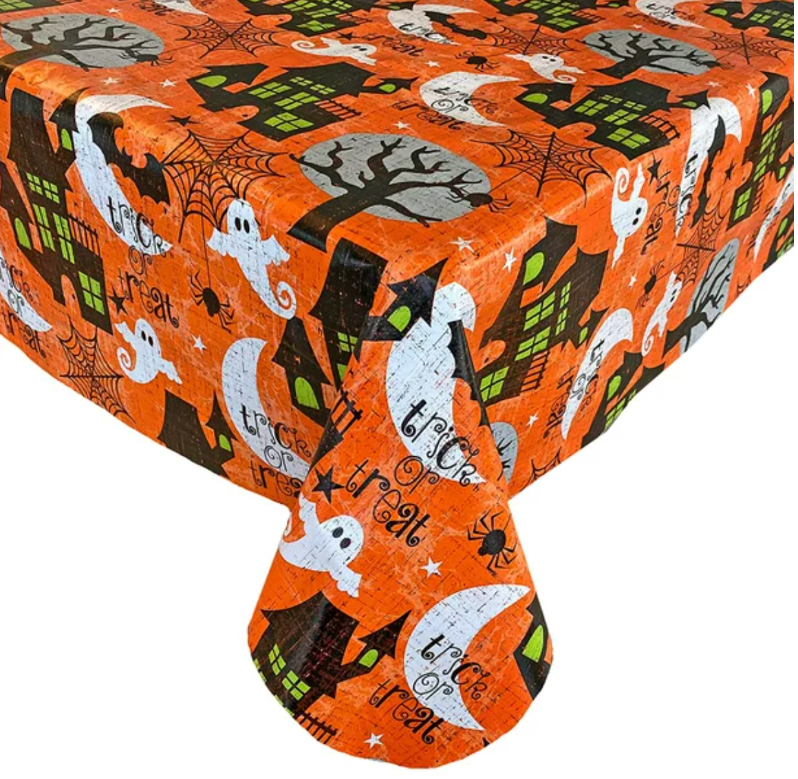Haunted House Flannel Backed Tablecloth