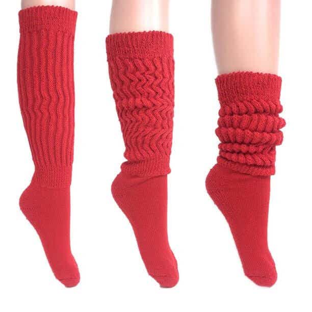 red slouchy socks