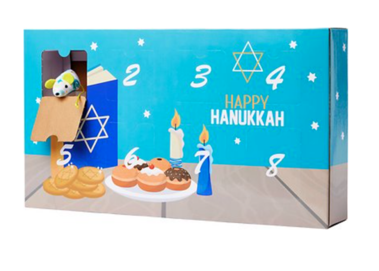 Chewy's Frisco Holiday 8 Days of Hanukkah Cardboard Advent Calendar with Toys for Cats