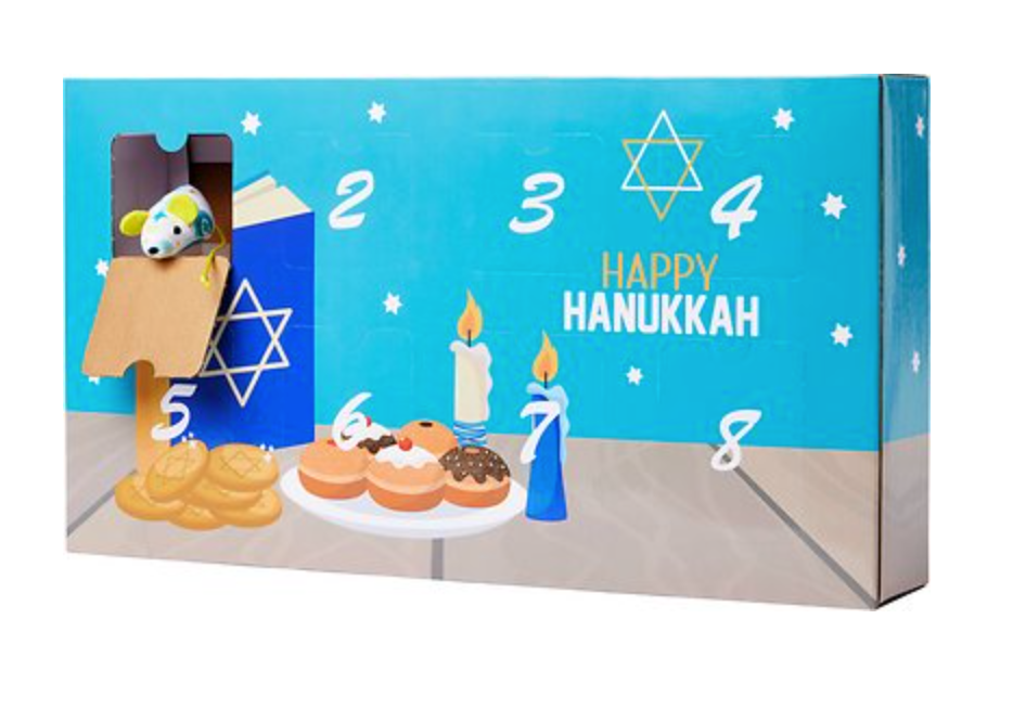 Chewy's Frisco Holiday 8 Days of Hanukkah Cardboard Advent Calendar with Toys for Cats