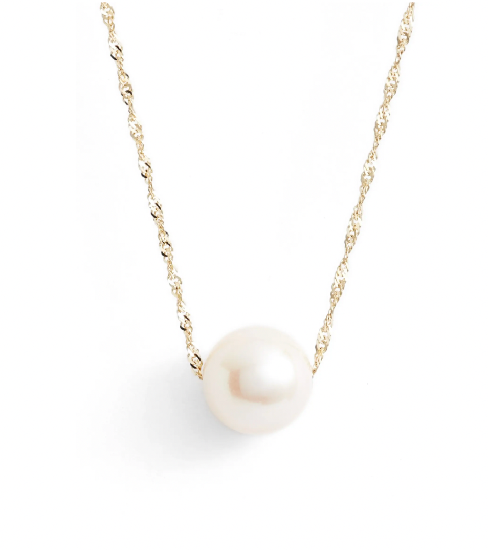 Solitaire Cultured Pearl Pendant Necklace by Poppy Finch