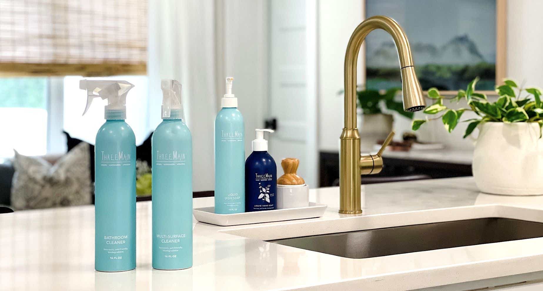 Kitchen sink with ThreeMain products