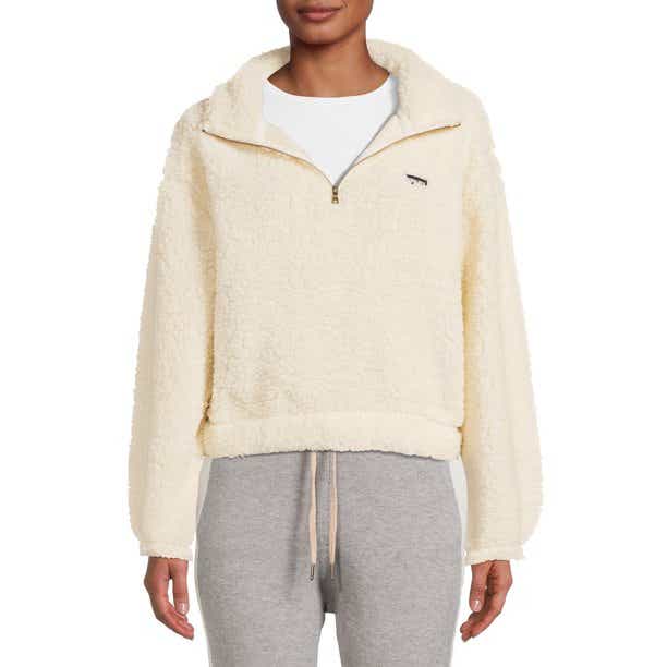 Kendall and Kylie sherpa crop quarter-zip
