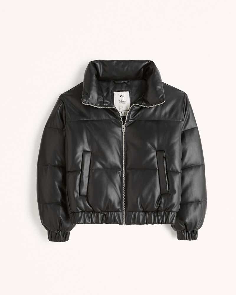 Abercrombie and Fitch Faux Leather Mini Puffer