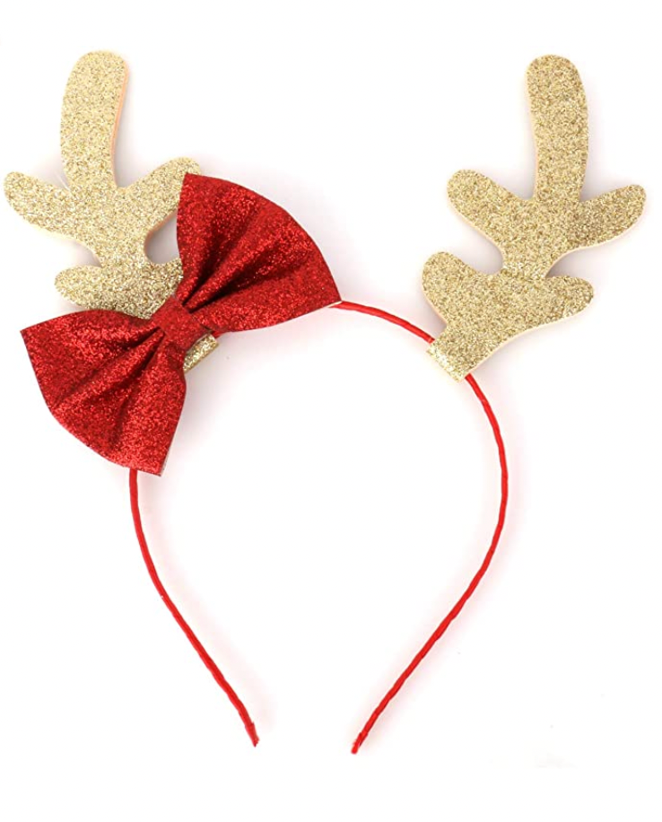 Antler Headband with Bow-Knot Reindeer