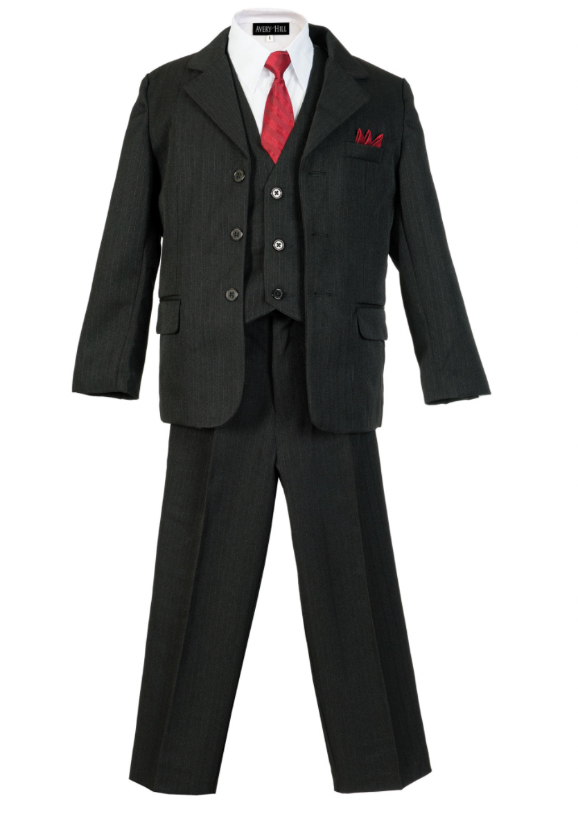 Boys Pinstripe Suit Set with Matching Tie by Avery Hill