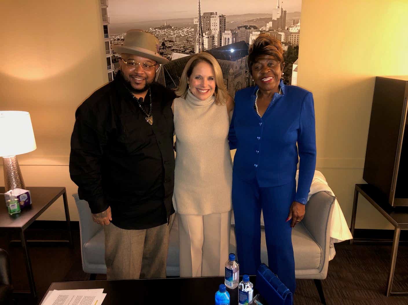 katie couric with oral lee brown and one of the kids she adopted 