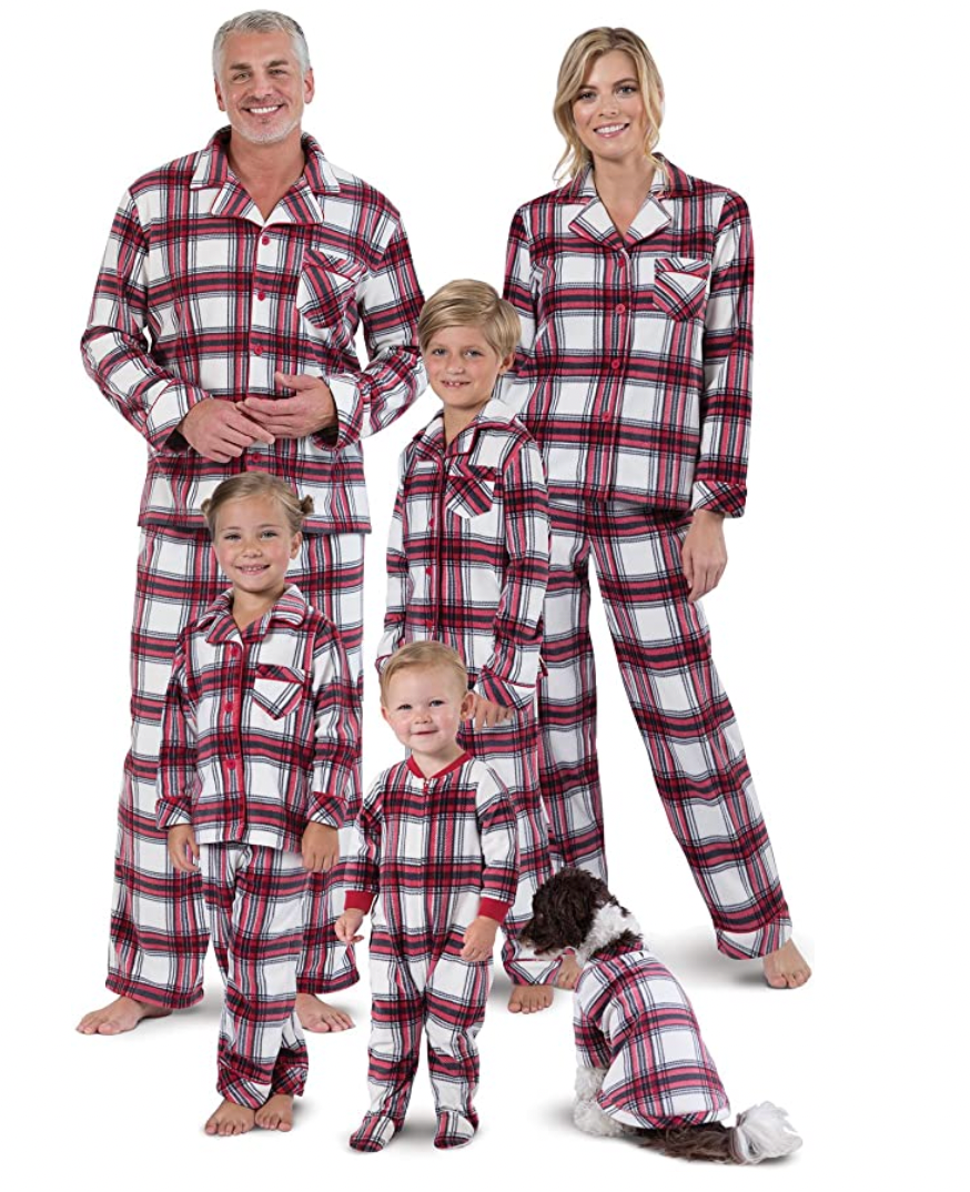 Family Christmas Pajamas Set in Red