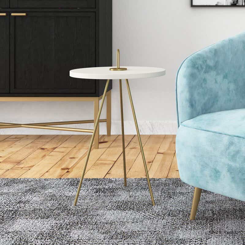 gold and white side table from wayfair