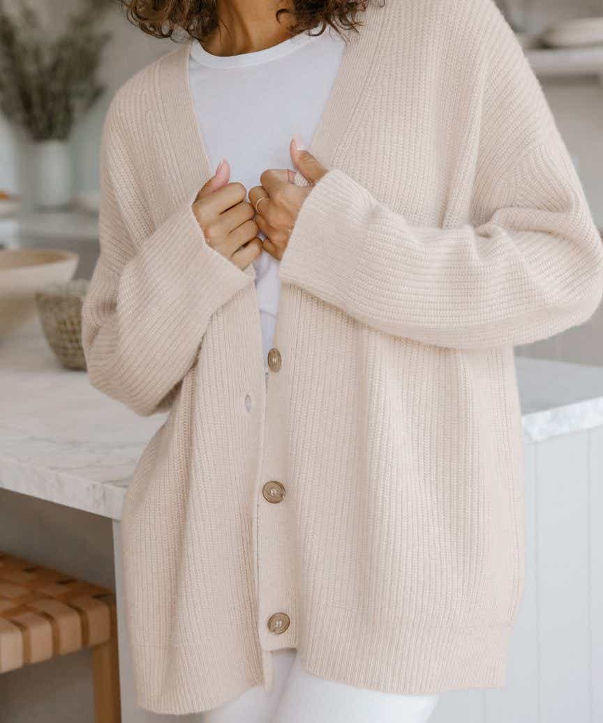 Jenni Kayne Cashmere Cocoon Cardigan Sweater in Oatmeal