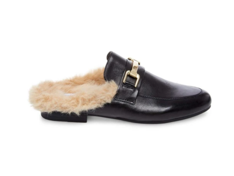 Steve Madden Khloe fur-line Black Leather loafers
