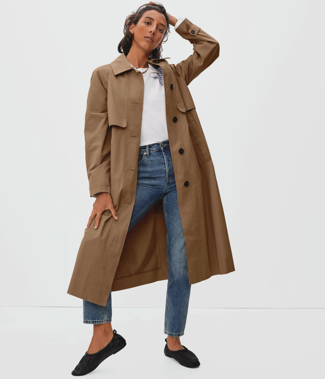 Everlane Trench Coat The Long Mac Coat in Toasted Coconut