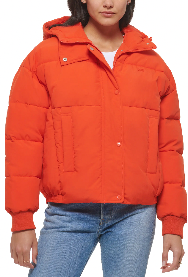 levi's puffer jacket orange