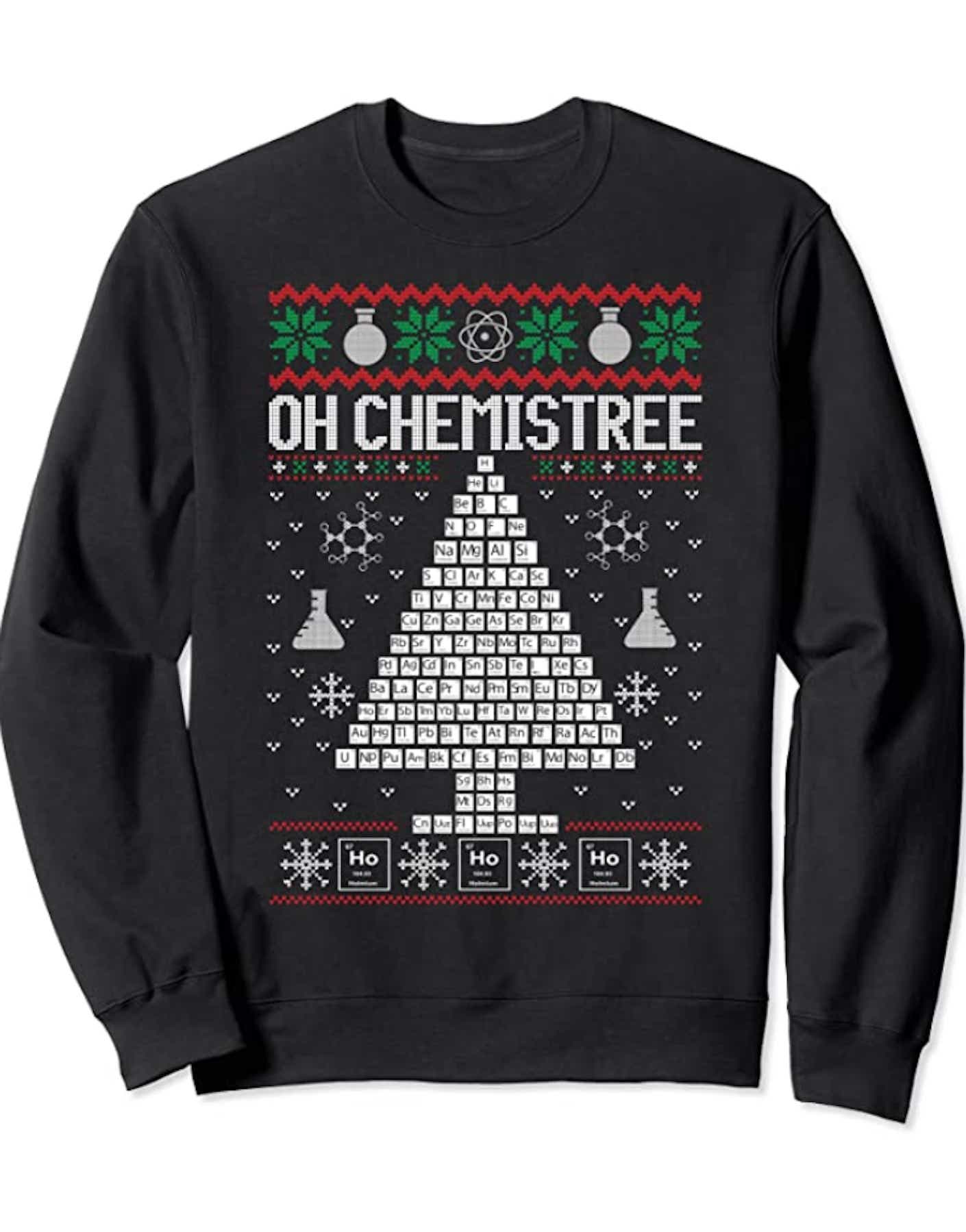 Funny ugly holiday sweater for science enthusiasts