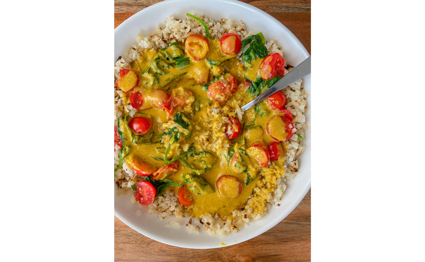 Creamy Coconut Curry & Cauliflower Rice jillian glenn