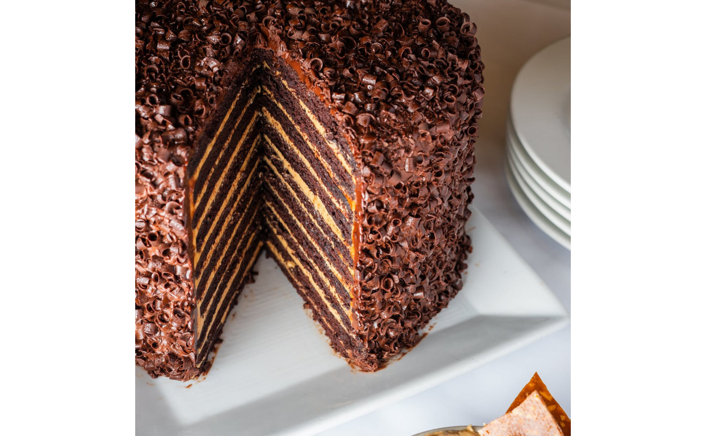 Goldbelly brown cut open Chocolate Peanut Butter Cake