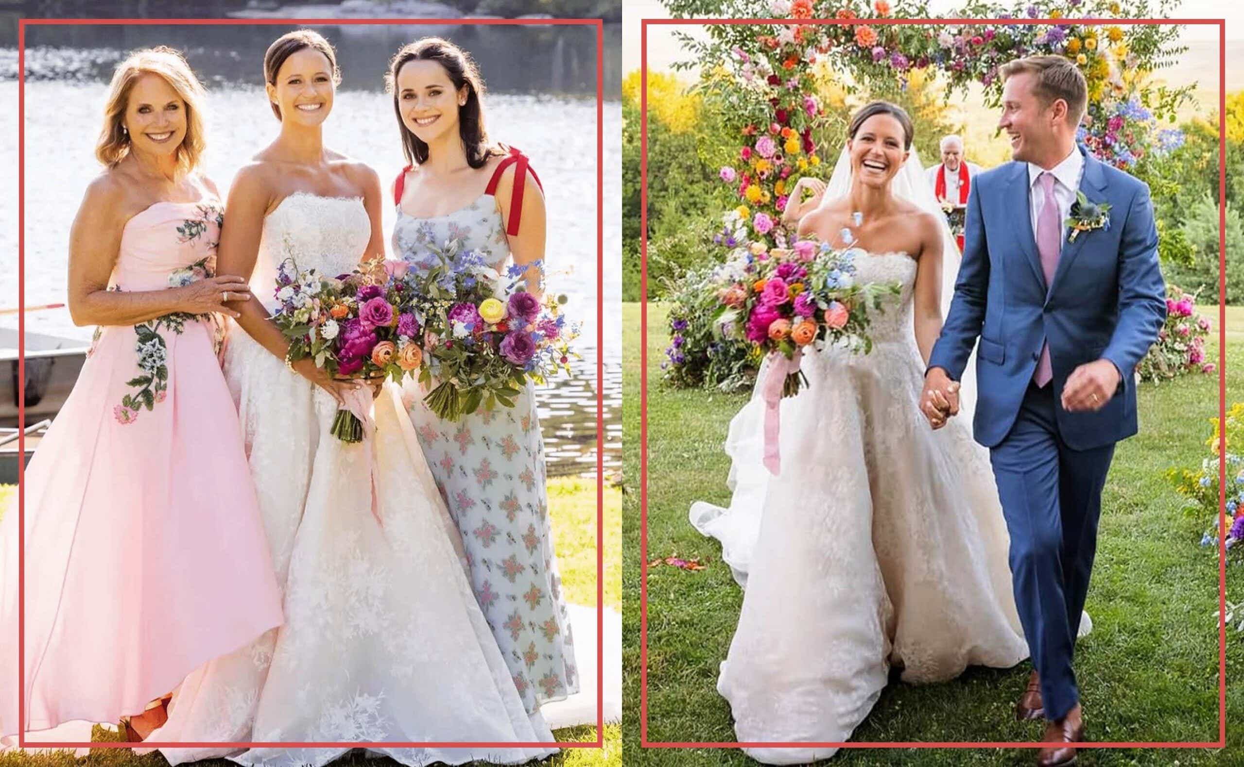 two images from Ellie Monahan's wedding side by side