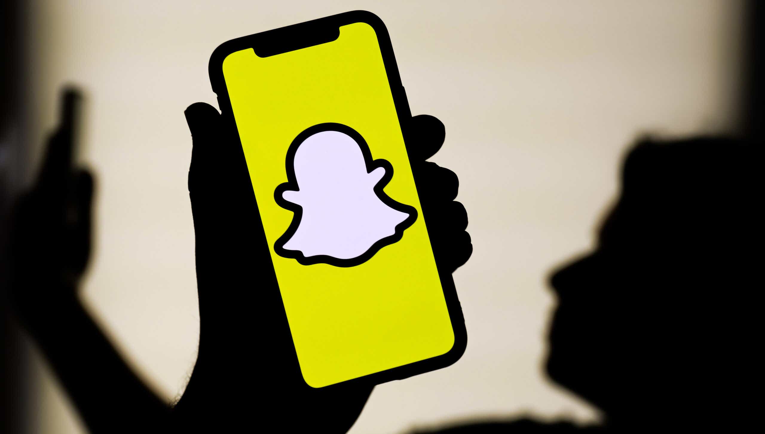 Phone displaying a snapchat logo