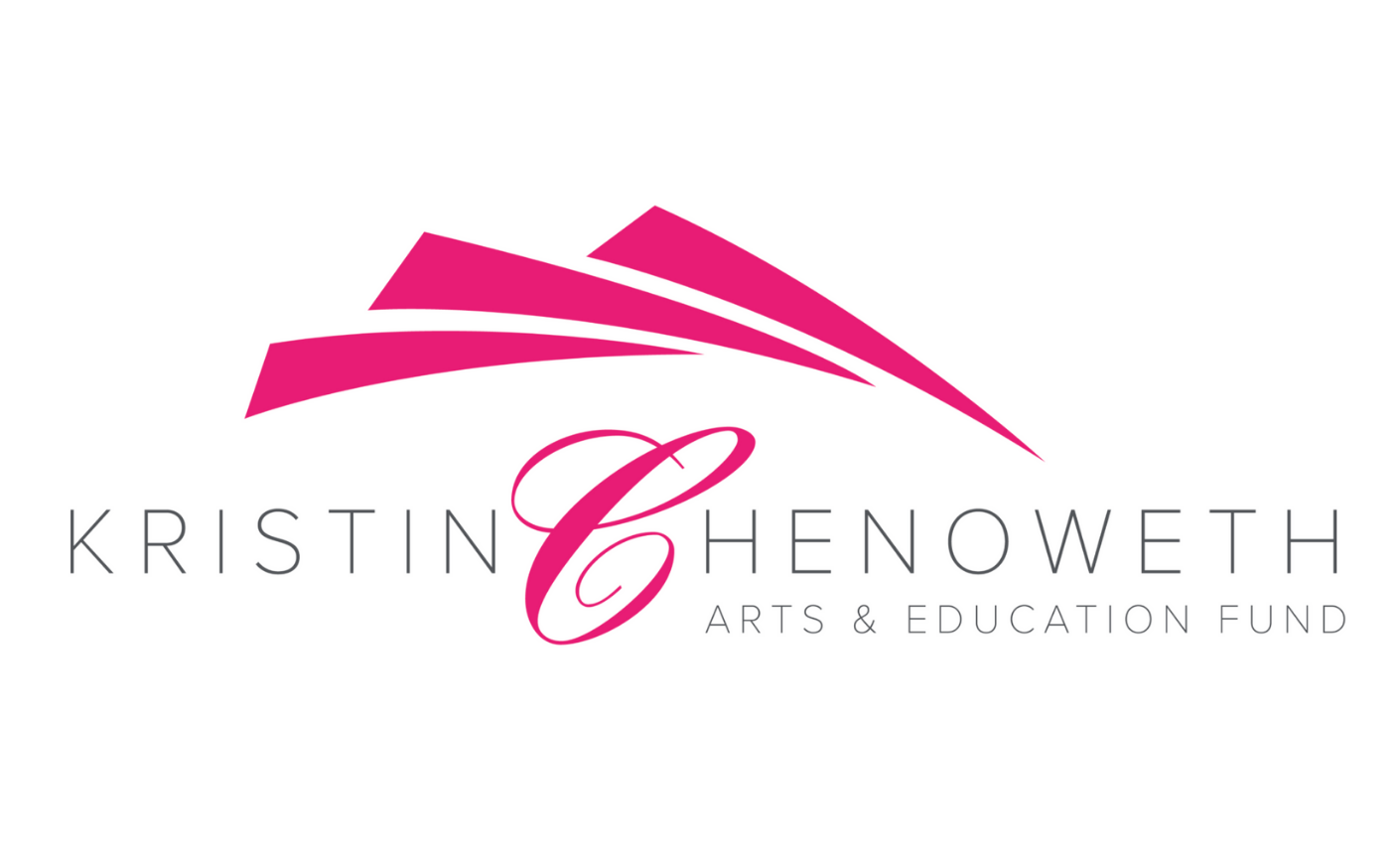 Magenta and white The Kristin Chenoweth Arts & Education Fund logo