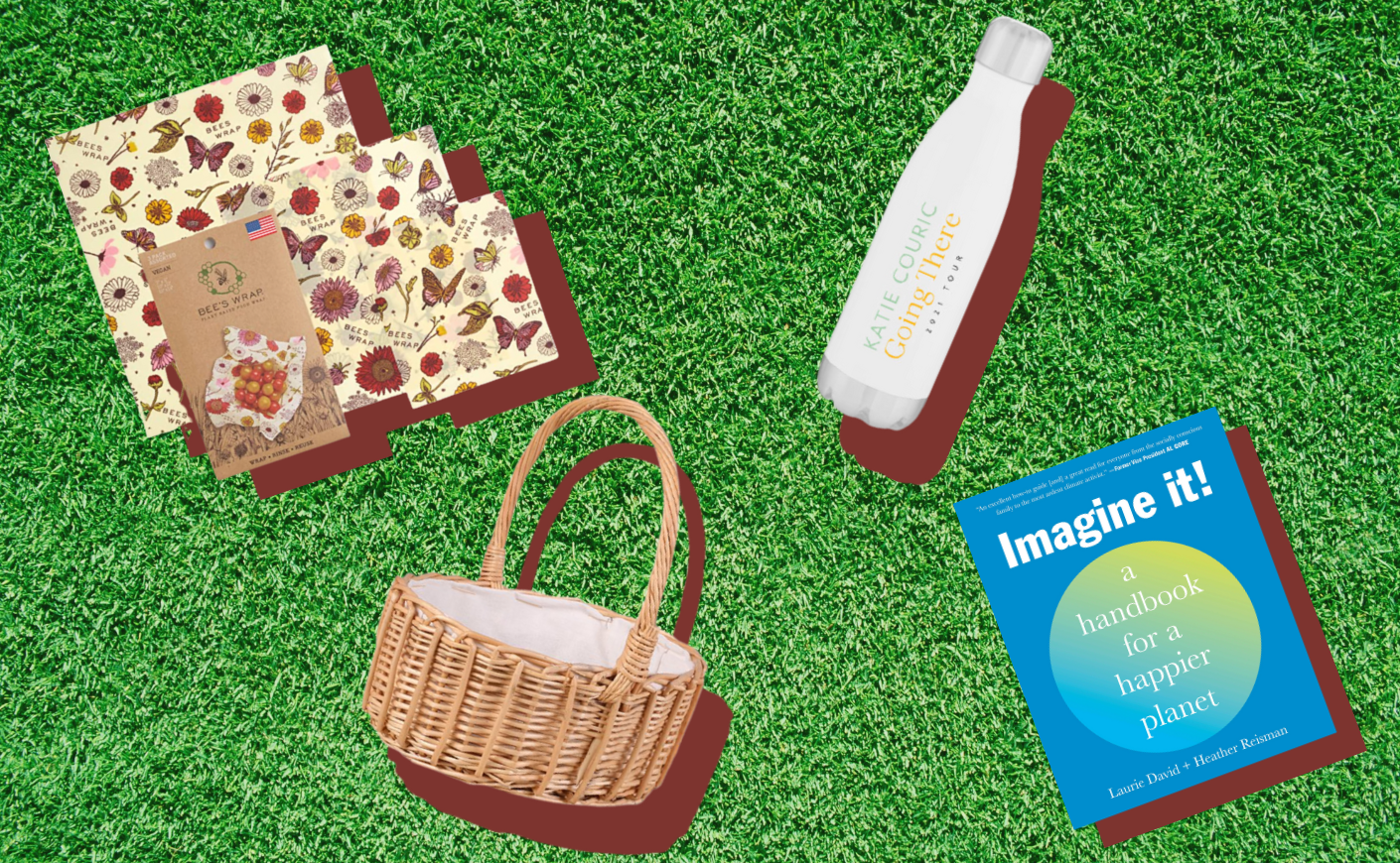 eco-friendly gifts on grass