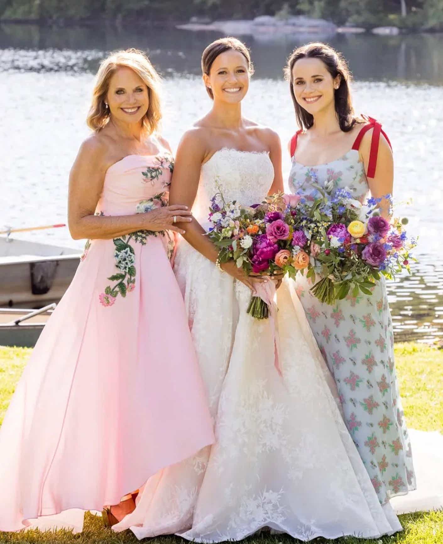 Katie couric with her daughter's at Ellie's wedding 