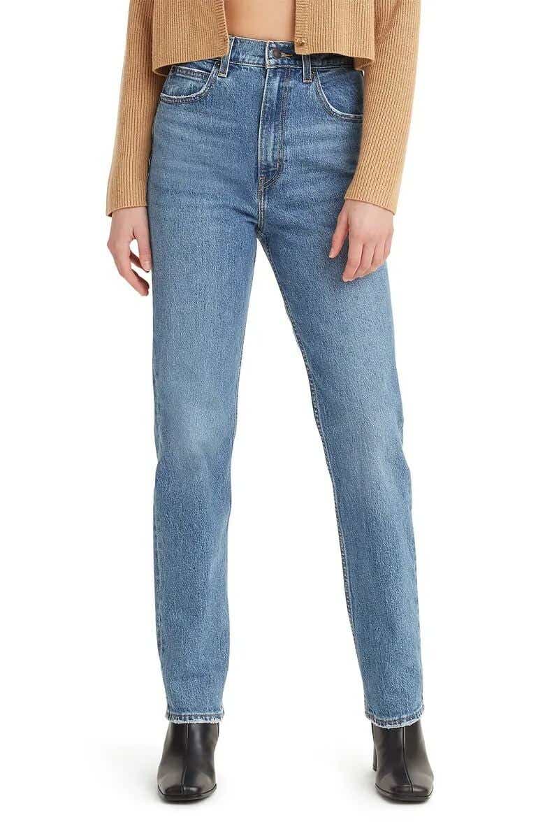 levis high rise straight flare