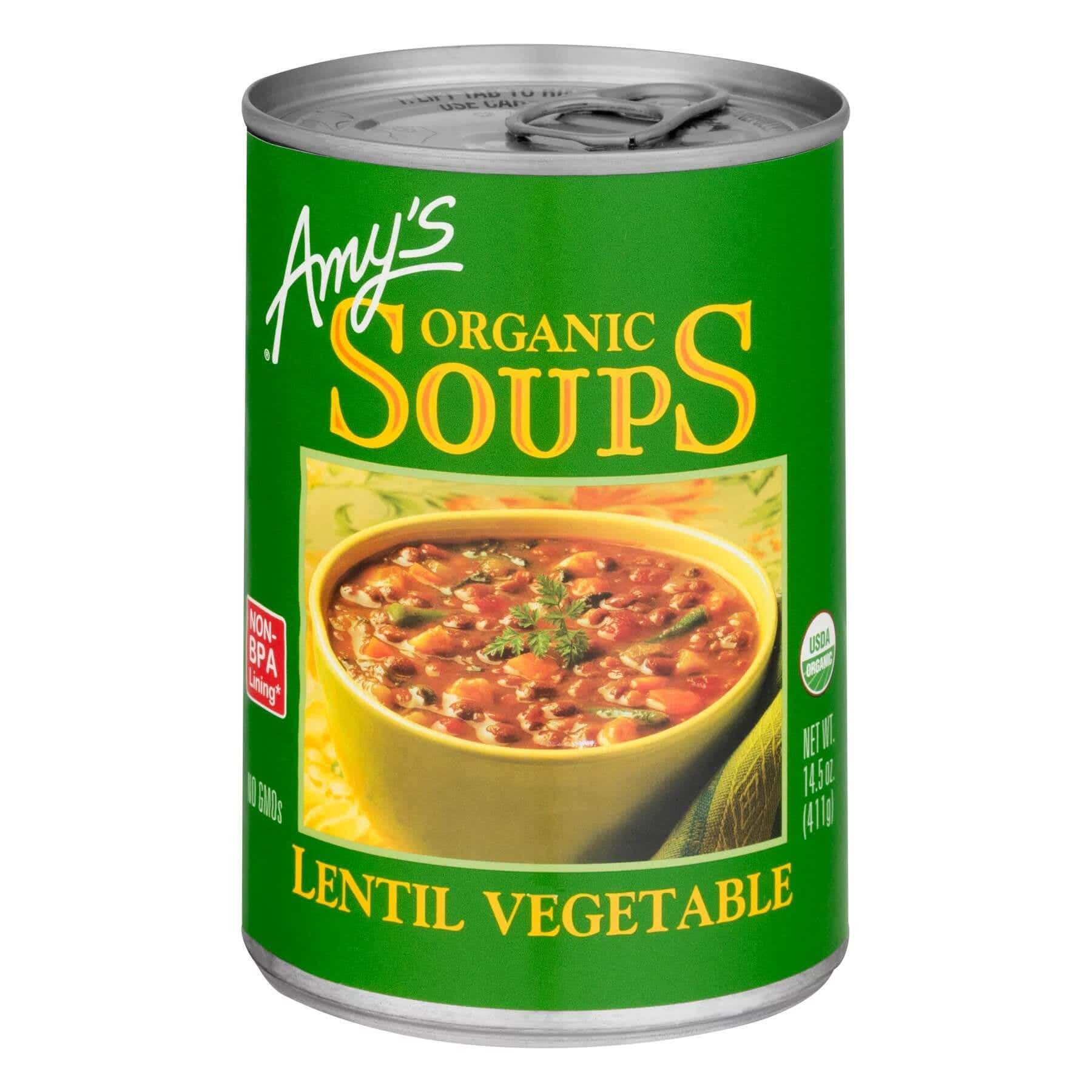 amy's lentil vegetable soup can