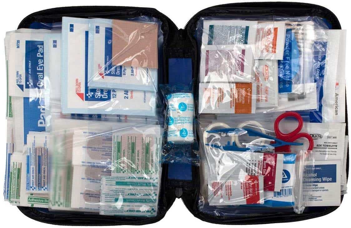 first aid kit in fabric bag
