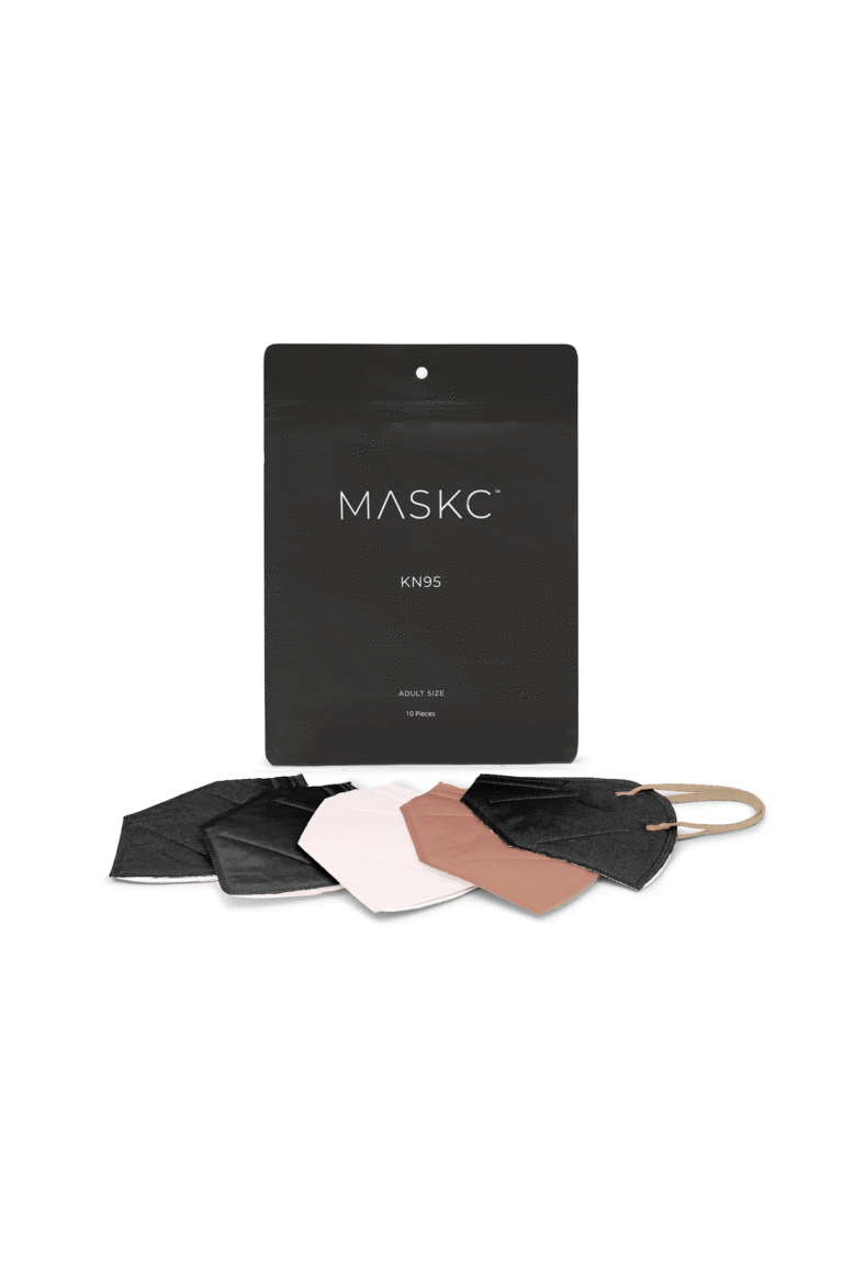 pink face masks and package