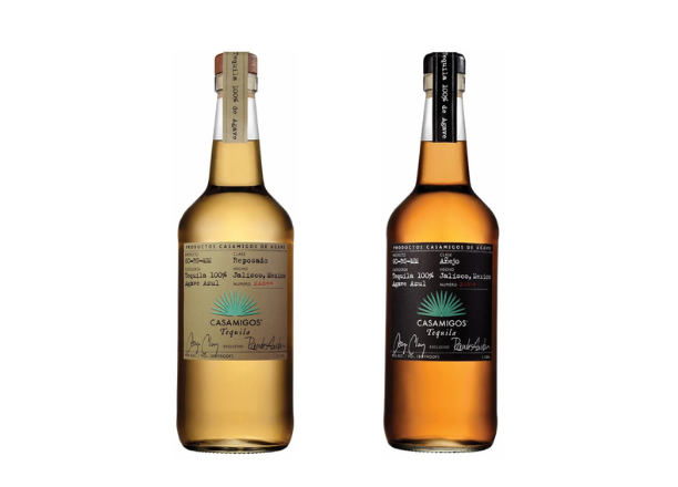 Two bottles of Casamigos tequila